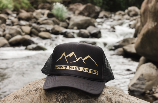 How's Your Aspen? - The Gold Glitter AF - Premium Black Surfer Hat