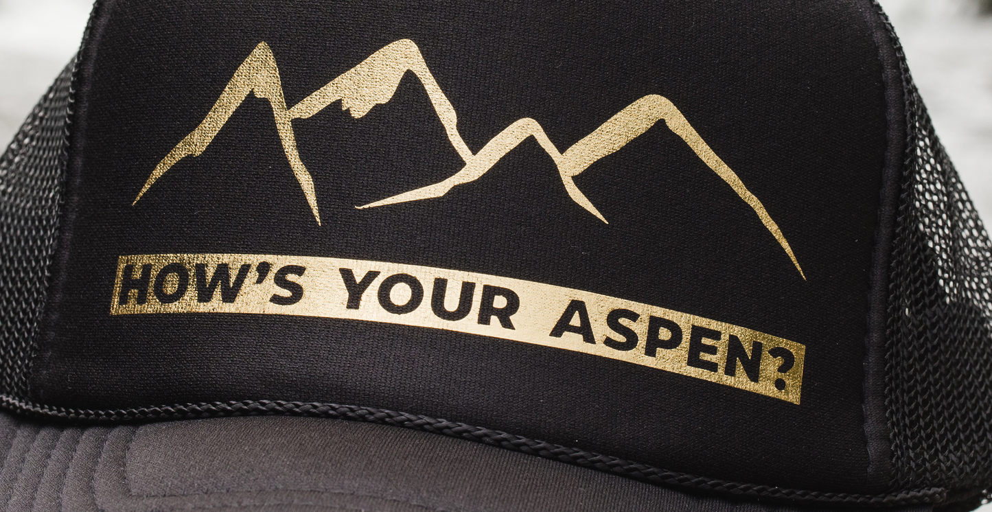 How's Your Aspen? Hat - gold glitter af